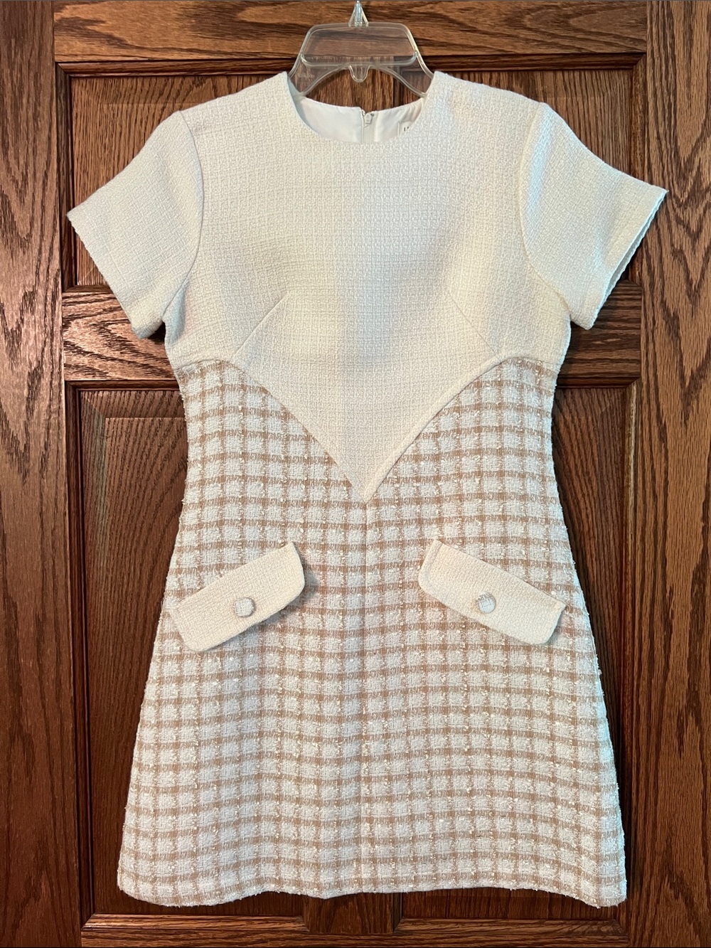 Elegant Cream Tweed Mini Dress